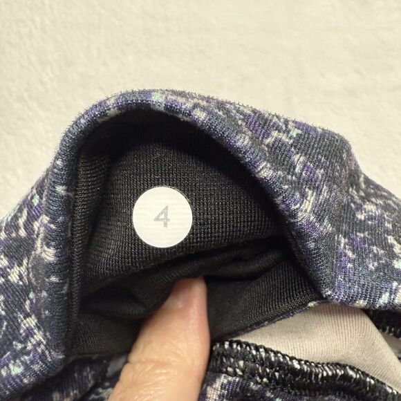 LULULEMON Journey Crop Athletic Leggings Sheer Mesh Rocky Road Sand Dune Sz 4 - Picture 11 of 11